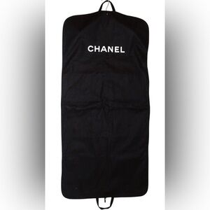 Chanel garment bag. Solid black canvas w/waterproof inner lining. NWOT